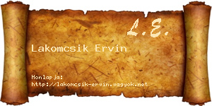Lakomcsik Ervin névjegykártya
